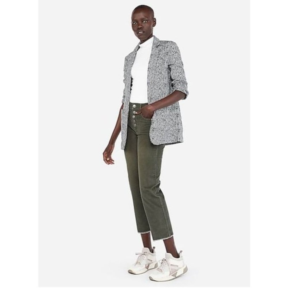 Express High Waisted Straight Crop Corduroy Pants 4